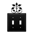 Village Wrought Iron Leaf Fan Double Switch Cover