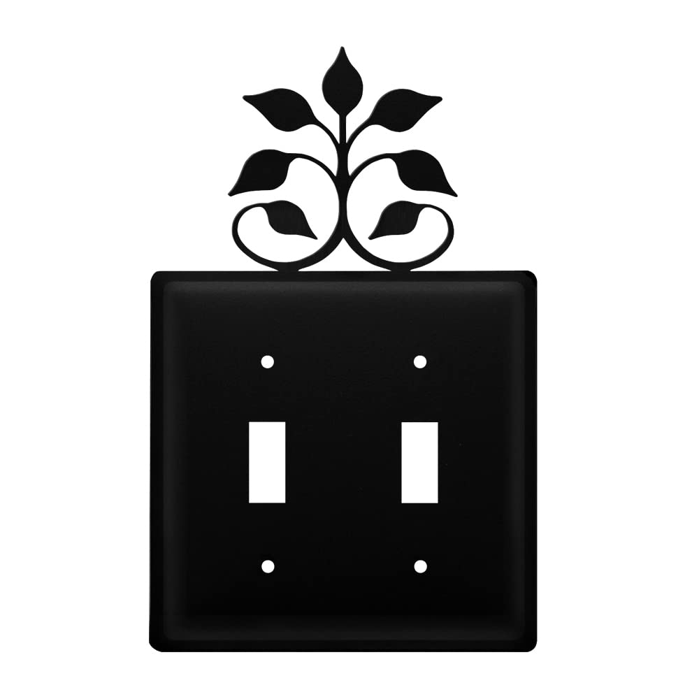 Village Wrought Iron Leaf Fan Double Switch Cover