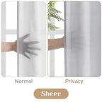 Homeideas Non-See-Through Light Grey Privacy Sheer Curtains 52 X 84 Inches Long 2 Panels Sheer Curtains Light Filtering Window Curtains Drapes For Bedroom Living Room