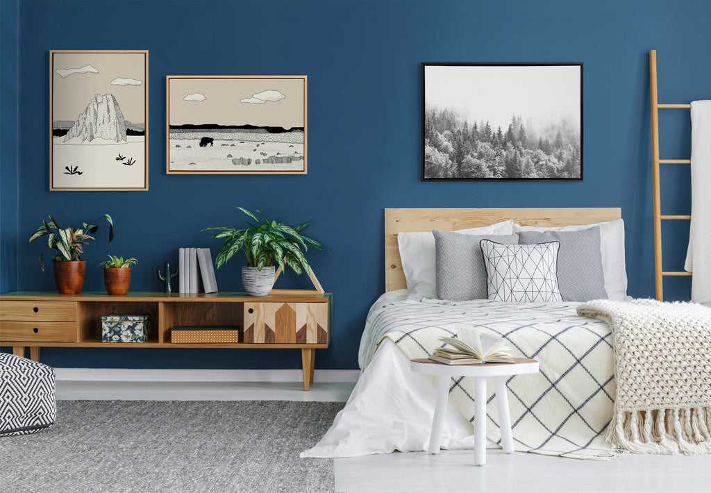 Sylvie Forest On A Foggy Day BW Framed Canvas by The Creative Bunch Studio