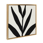Sylvie Modern Botanical Neutral Abstract 1 Framed Canvas by The Creative Bunch Studio