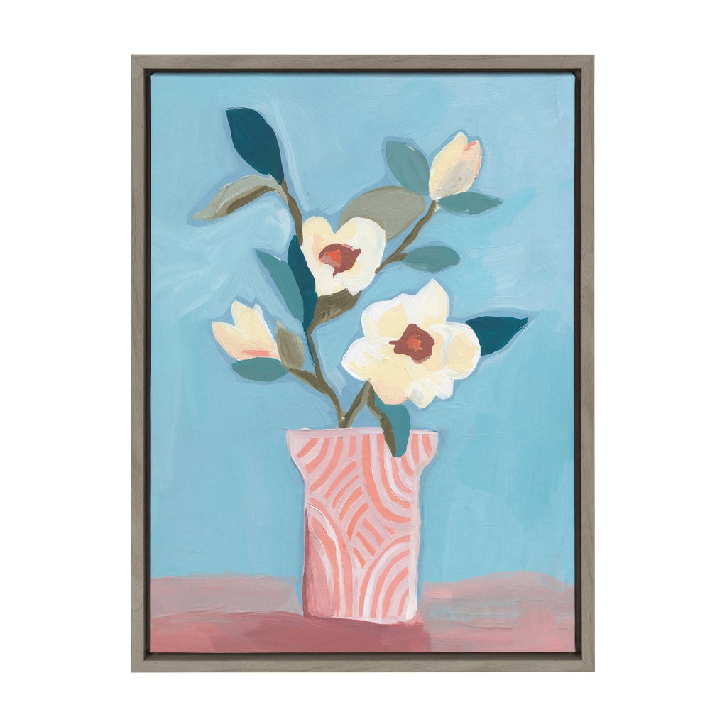 Sylvie Magnolia Blooms Framed Canvas by Kate Aurelia Holloway
