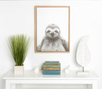 Sylvie Sloth Framed Canvas by Simon Te Tai