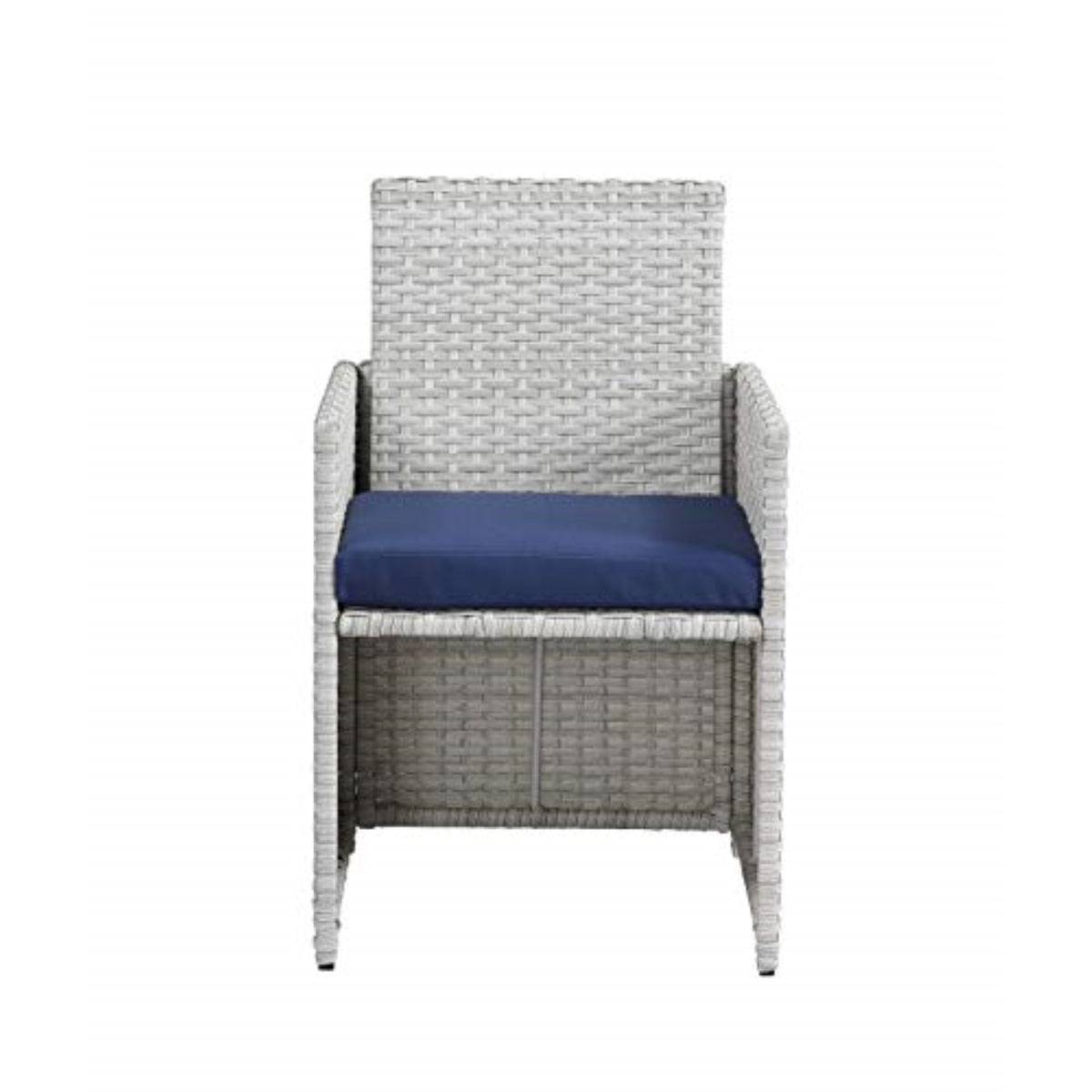 Acme Paitalyi 9 Pieces Pack Patio Set in Blue Fabric & Wicker