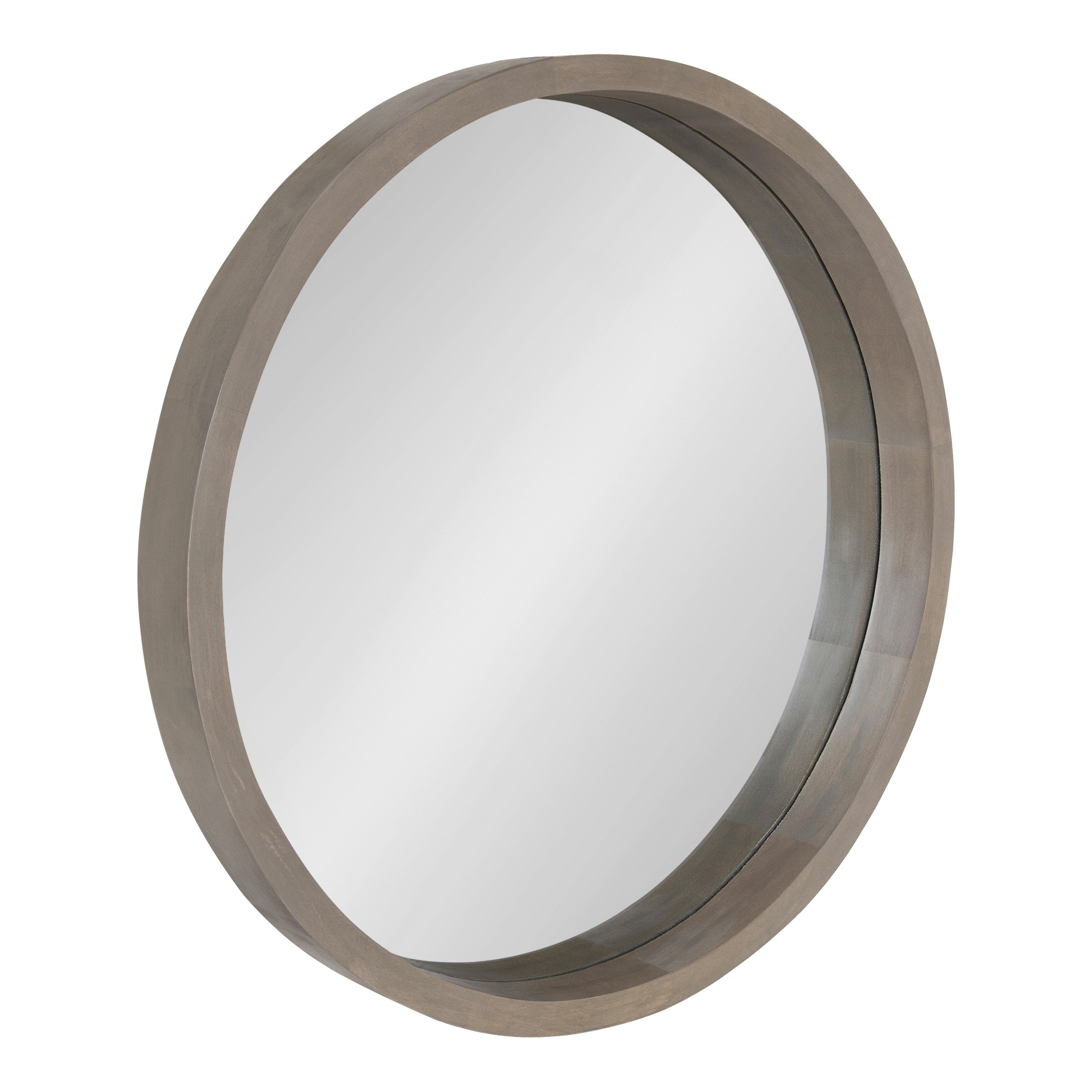 Hutton Round Wood Wall Mirror