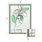 Blake Tranquil Fiddle Leaf Framed Printed Glass by Elizabeth Silver