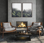 Sylvie Lush Green Forest on a Foggy Day Framed Canvas Set by The Creative Bunch Studio