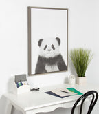 Sylvie Panda Framed Canvas by Simon Te Tai