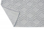 HomeRoots Grey PET Yarn 5’ x 7’ Gray Diamond Lattice Modern Area Rug