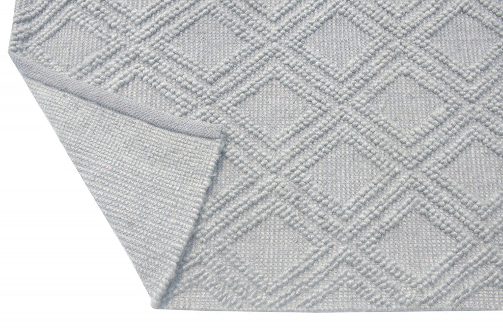 HomeRoots Grey PET Yarn 6’ x 9’ Gray Diamond Lattice Modern Area Rug