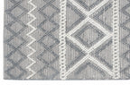 HomeRoots Grey/Ivory PET Yarn 5’ x 7’ Gray Ivory Diamonds Boho Chic Area Rug