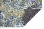 HomeRoots Grey/Gold Polyester 5’ x 8’ Gray Gold Abstract Rings Area Rug
