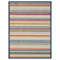8 x 10 Navy Colorful Striped Indoor Outdoor Area Rug