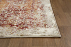HomeRoots Ivory/Rust Heat-Set Polypropelene 5’ x 8’ Rust Ivory Distressed Diamonds Area Rug