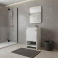 18 White Wood Freestanding Single Door Bathroom Vanity With Sink
