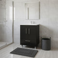 24 Black Wood Freestanding Bathroom Vanity With White Sink