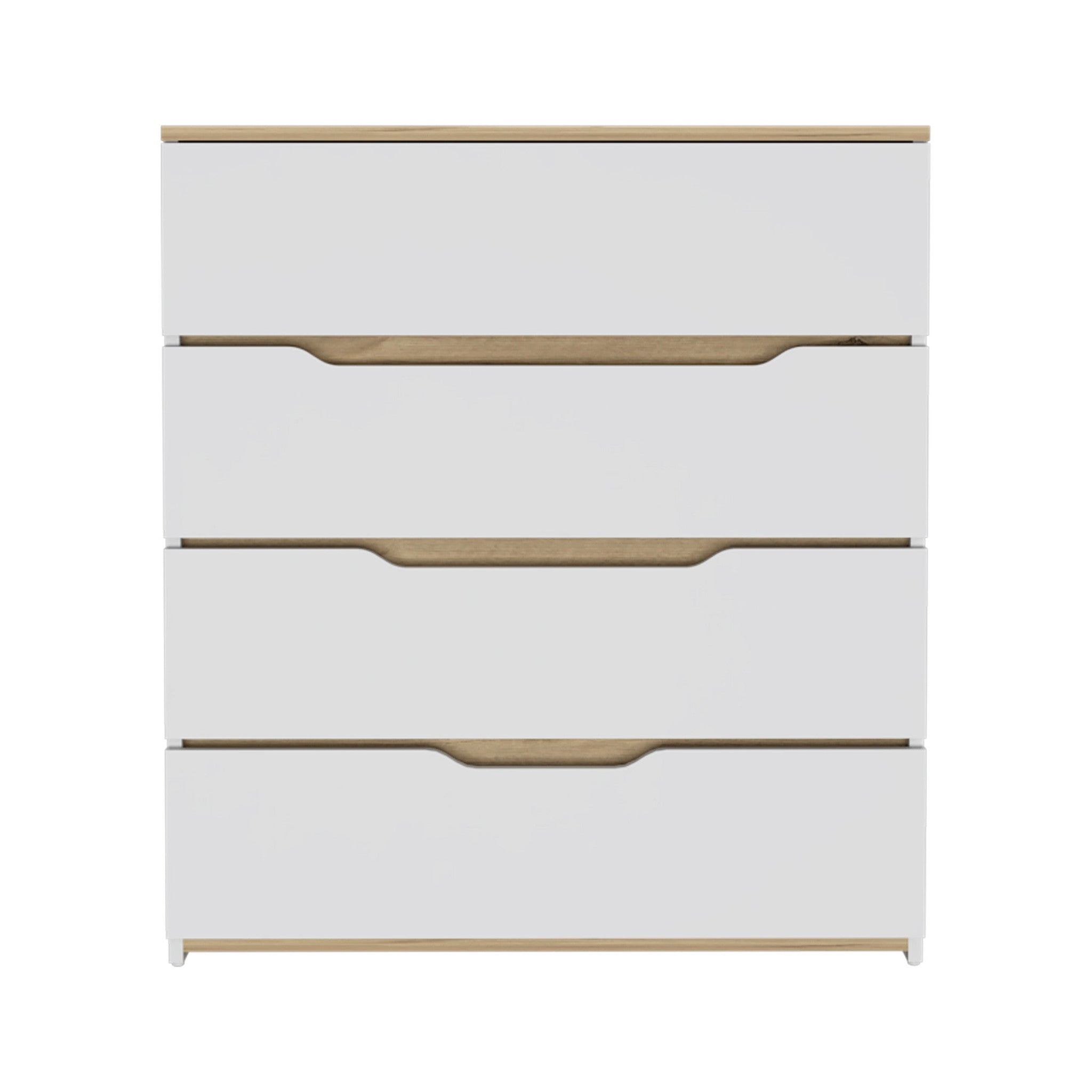 31 Brown and White Four Drawer Standard Chest