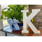 HomeRoots 16' Distressed White Wash Wooden Initial Letter K Sculpture