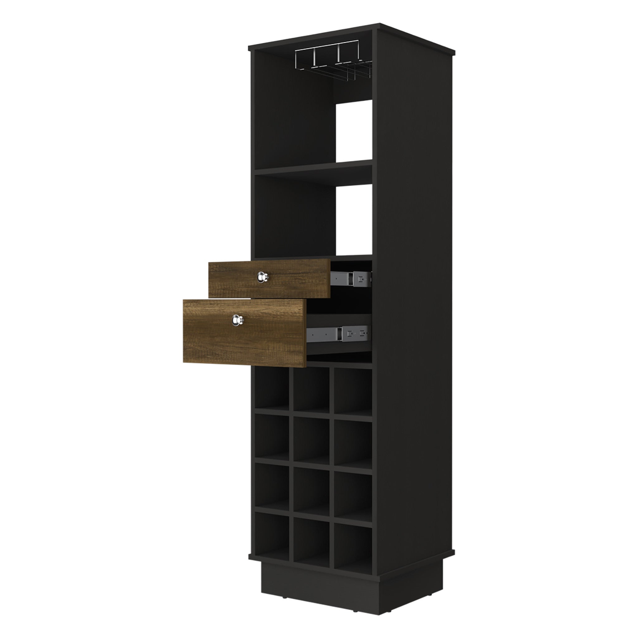 18 Black Bar Cabinet With Two Drawers