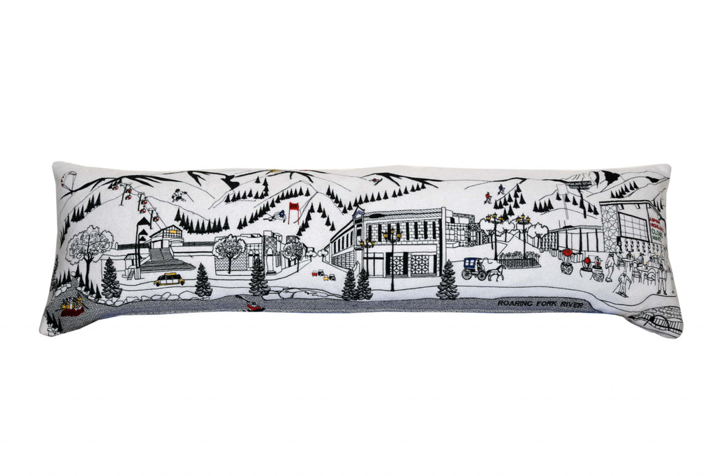 HomeRoots Cream 45' White Aspen Daylight Skyline Lumbar Decorative Pillow