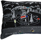 HomeRoots Grey 45' Black Bend Nighttime Skyline Lumbar Decorative Pillow