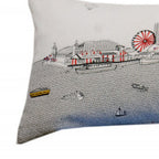 HomeRoots Cream 45' White Chicago Daylight Skyline Lumbar Decorative Pillow
