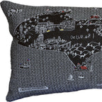 HomeRoots Grey 24' Black Michigan Upper Peninsula Nighttime Skyline Lumbar Decorative Pillow