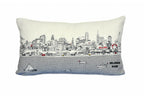 HomeRoots Cream 24' White Philadelphia Daylight Skyline Lumbar Decorative Pillow