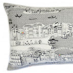 HomeRoots Cream 35' White Venice Daylight Skyline Lumbar Decorative Pillow