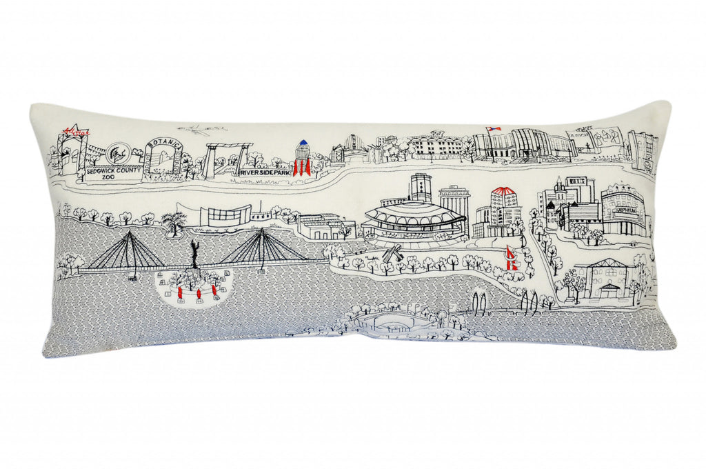 HomeRoots Cream 35' White Wichita Daylight Skyline Lumbar Decorative Pillow