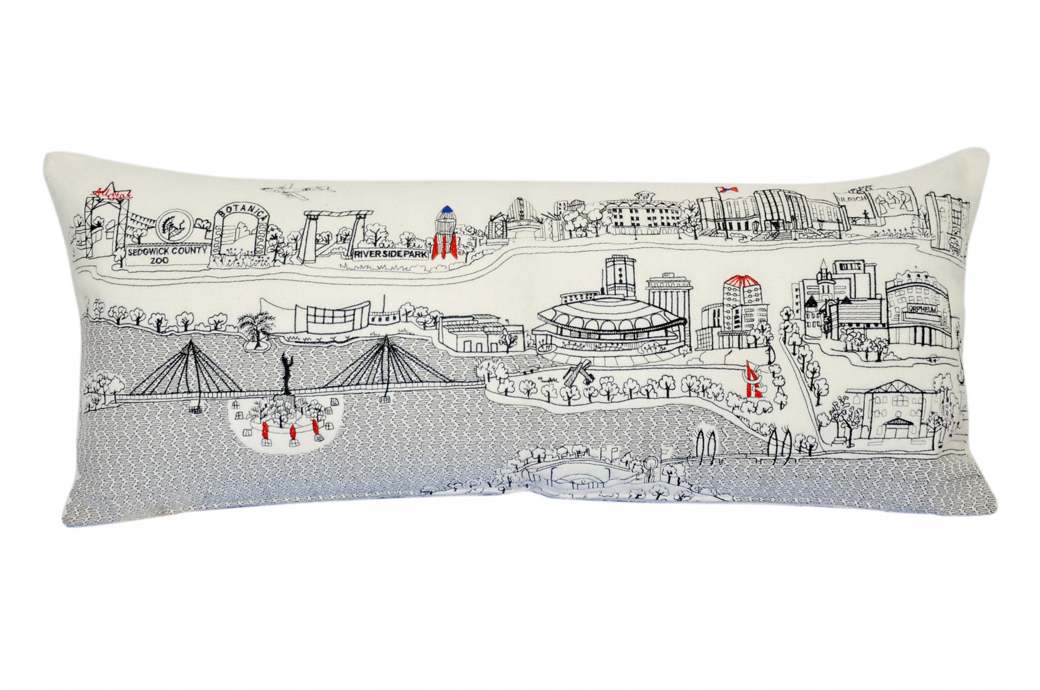 HomeRoots Cream 35' White Wichita Daylight Skyline Lumbar Decorative Pillow