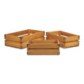 Rustic Farmstead Medium Brown Studded Rectangular Wood Crate Set