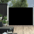 vidaXL Patio Retractable Side Awning 47.2x196.9 Black
