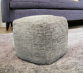 18 Gray Wool Cube Pouf Ottoman