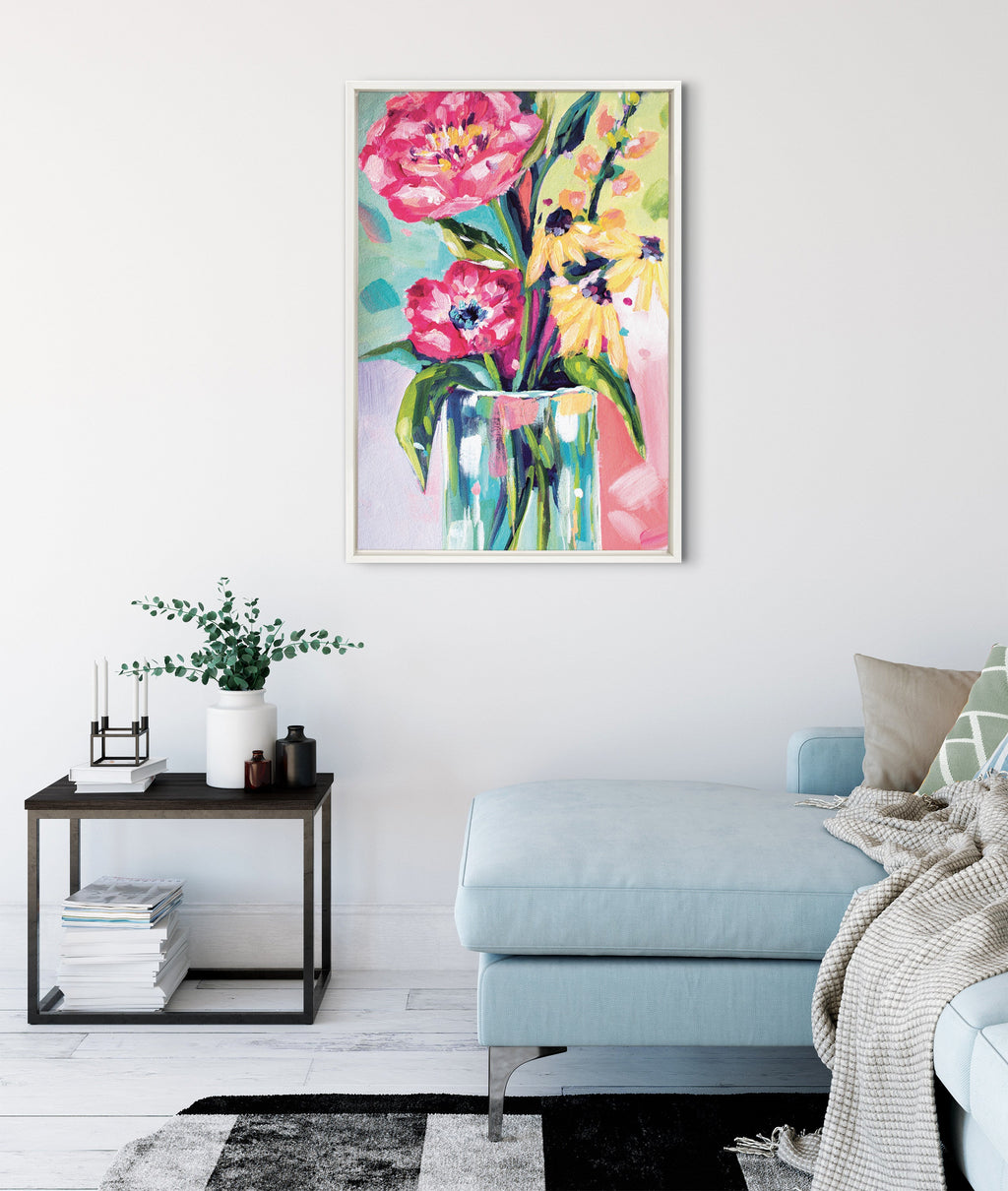 Sylvie Yellow Daisies Framed Canvas by Rachel Christopoulos