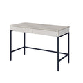 42 Natural and Black Writing Desk With Two Drawers