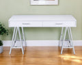 54 White Writing Desk With Two Drawers
