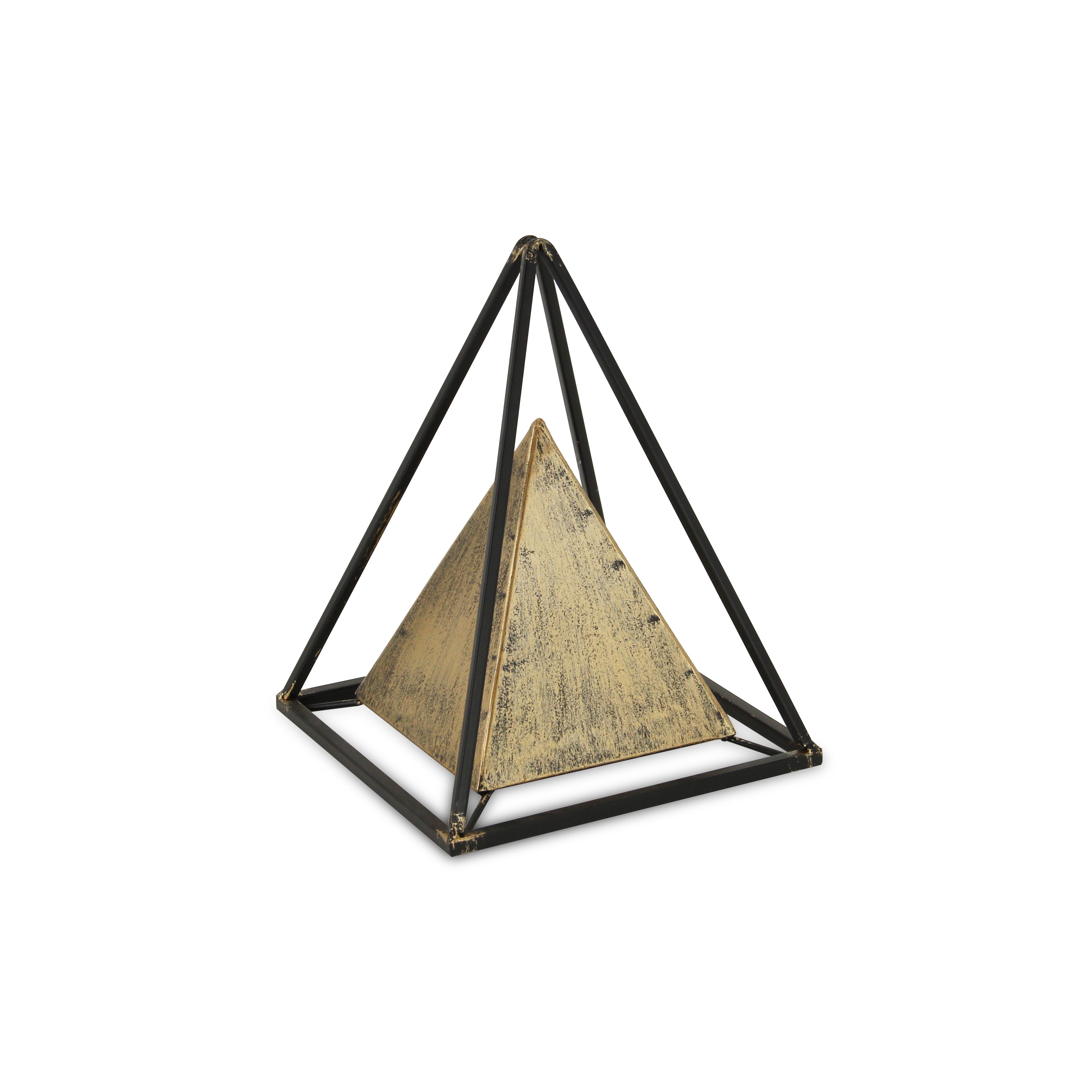 Isaben Metal Bronze and Black Pyramid Dcor