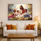Jesus With Children Faith Wall Art V