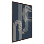Sylvie Lines in Blue Framed Canvas by Apricot and Birch