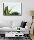 Sylvie Tropical Palm Under Blue Sky Framed Canvas by Amy Peterson Art Studio