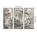 Wooded 1648 Antonie Waterloo Linen Panel 3 Piece Framed Canvas Wall Art Set by Nostalgia Prints