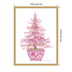 Sylvie Framed Canvas Pink Christmas Tree by Patricia Shaw