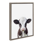 Sylvie Baby Cow Portrait Framed Canvas by Amy Peterson