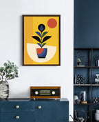 Sylvie Abstract Plant Framed Canvas by Amber Leaders Designs