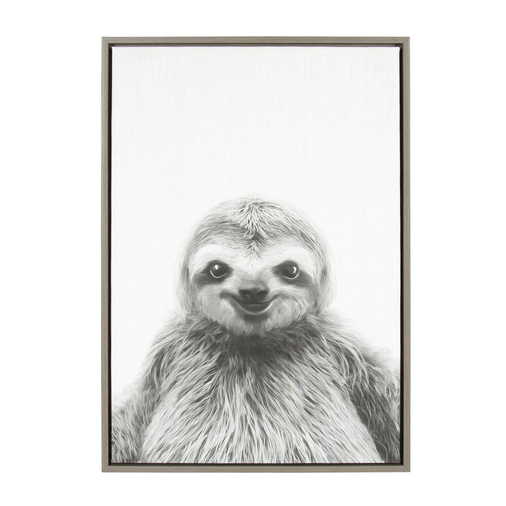 Sylvie Sloth Framed Canvas by Simon Te Tai