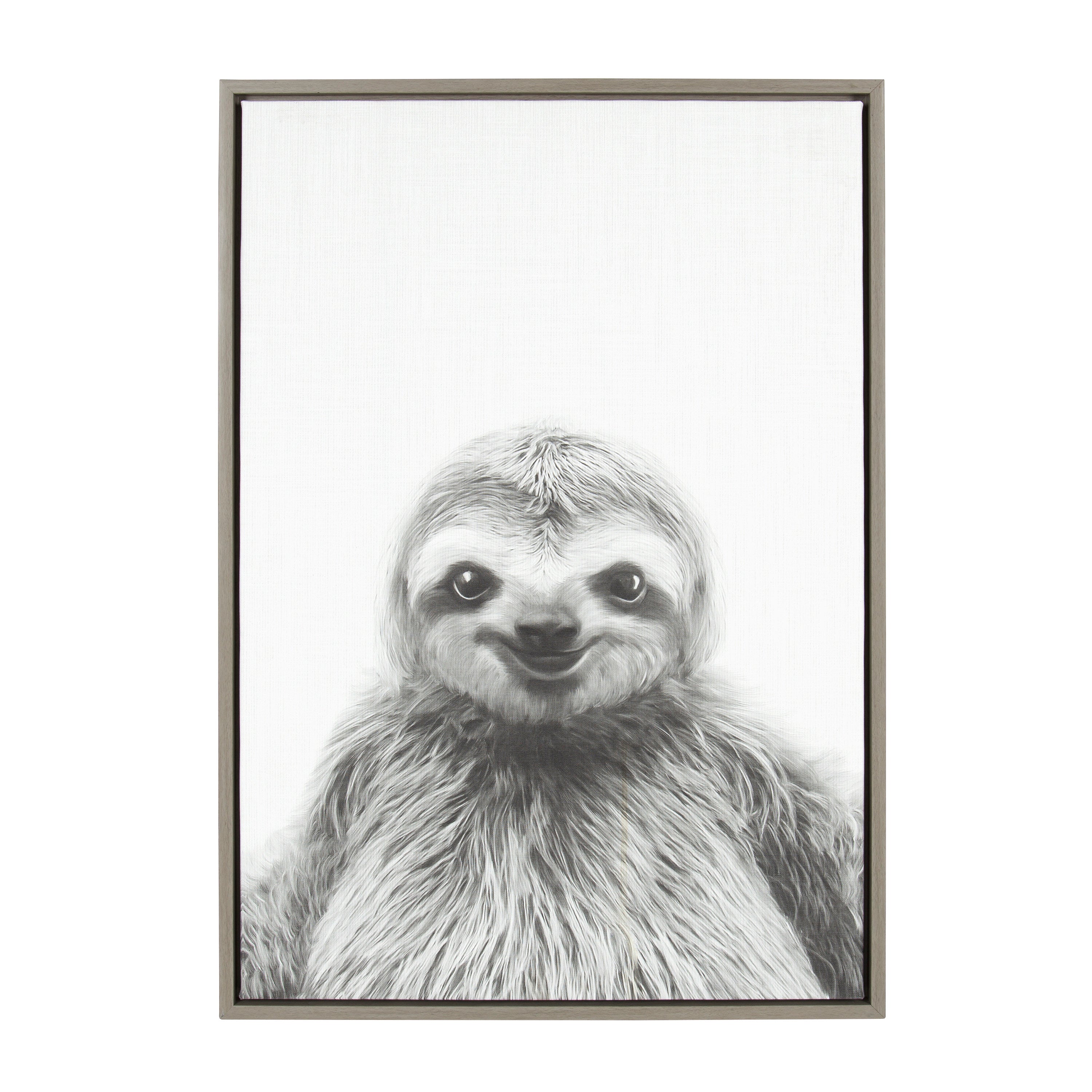 Sylvie Sloth Framed Canvas by Simon Te Tai