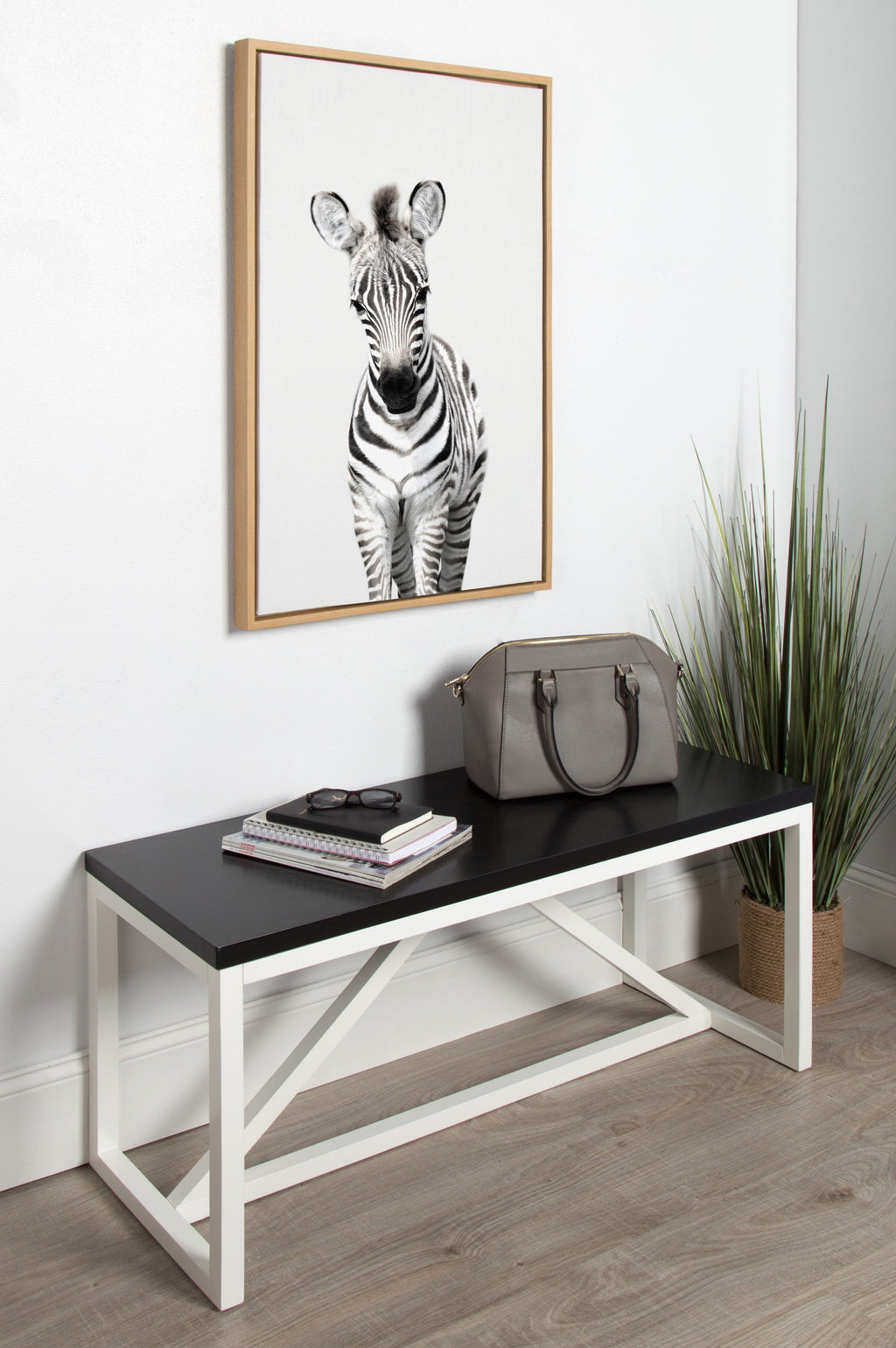 Sylvie Baby Zebra Framed Canvas by Amy Peterson