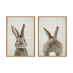 Sylvie Bunny Portrait and Bunny Tail Framed Canvas Art Set by Amy Peterson Art Studio