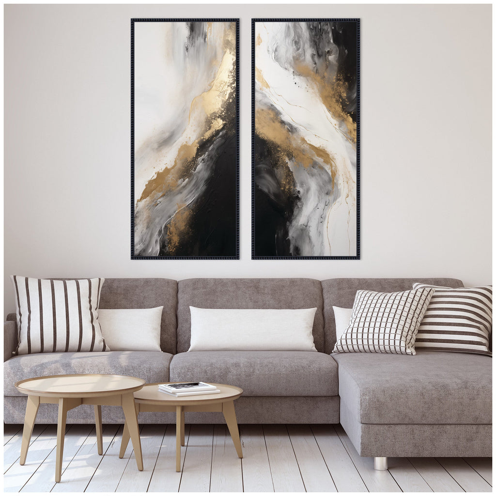 Luxe Drift 2 Piece Framed Canvas Wall Art Set by The Creative Bunch Studio